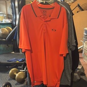 Oakley Orange Polo Shirt Casual Style XL
